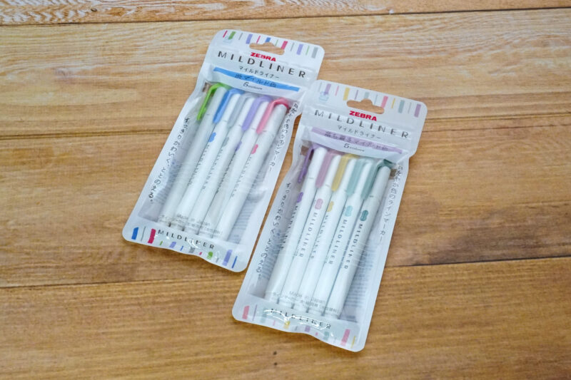 ゼブラ マイルドライナー ￥110（1本・税込） 落ち着きマイルド色￥550（5本セット・税込）
