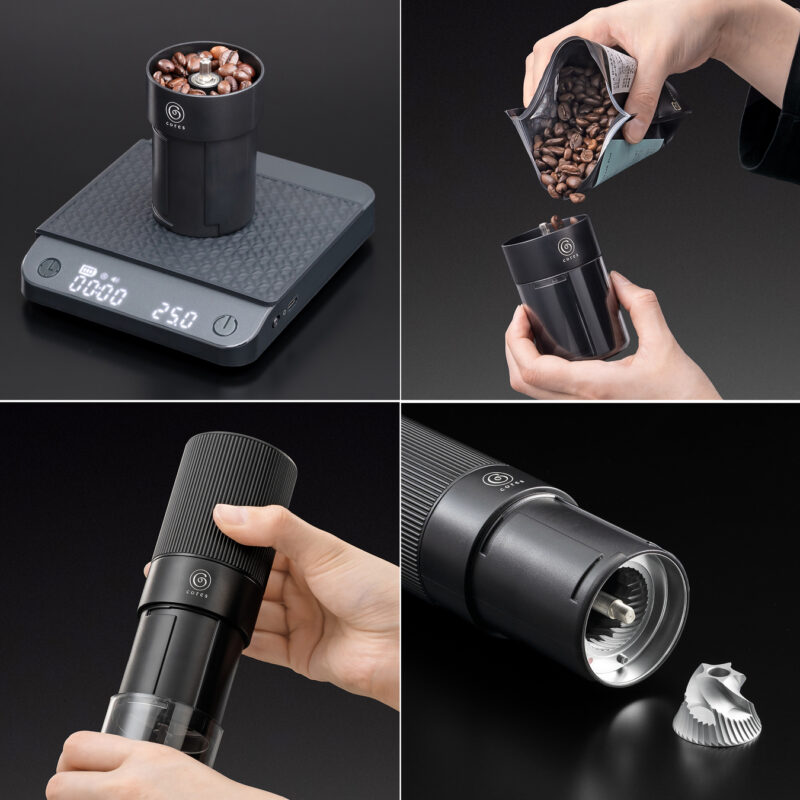 一度により多くのコーヒー豆を挽くことが可能となったポータブルコーヒーグラインダーC351