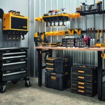 プロショップ、ホームセンター、オンラインショップなどで販売される製品は、ひと目で「デウォルトだ！」とわかるほど、黄色いアクセントカラーが特徴的