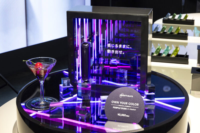 JT Ploom AURA(プルーム・オーラ)EVO(エボ)4つの新フレーバー「エボ・グリーン・ミント」、「エボ・カカオ・ミント・クリスタル」、「エボ・トロピカル・ライム・クリスタル」、「エボ・サクラ・レギュラー」「Ploom専用たばこスティック「EVO」新フレーバー投票キャンペーン体験会」パープルダスク