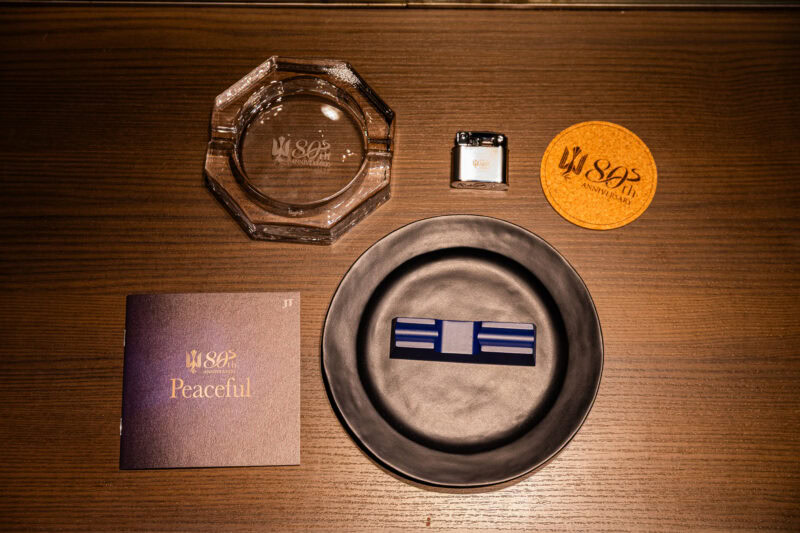 JT ポップアップショップ「Peace 80周年記念 Peaceful」銀座のバー「Ginza Bar L’aurora」で開催 ピース80周年記念の灰皿やオイルライター